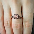 thumbnail image 5 of 1.50 Carat Peach Pink Morganite and Black Diamond Engagement Bridal Wedding Ring Set 10k Rose Gold, 5 of 5
