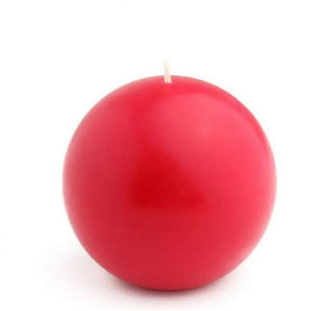 Zest Candle CBZ-030 4 in. Red Ball Candles -2pc-Box