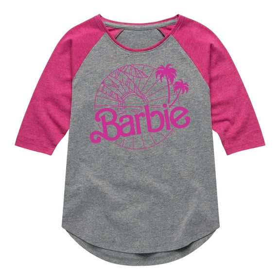 Barbie - Sun and Beaches - Toddler And Youth Girls Raglan Graphic T-Shirt