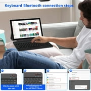 10 inch Android 14 Tablet with Keyboard, 2 in 1 Tablets Set Include Case Mouse Stylus Film, 8GB RAM+64GB ROM, Quad Core 10.1 Tab, 6000mAh Battery, 8MP Dual Camera, Google GMS Tableta, Black