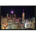 thumbnail image 2 of Chicago Downtown Aerial View at Night with Skyscrapers and City Skyline at Michigan Lakefront, Framed Art Print Wall Art by Songquan Deng Sold by Art.Com, 2 of 6