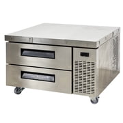36 in. Chef Base Two Drawer Refrigerator, Refrigerated Chef Base, Commercial Undercounter Fridge with Stainless Steel Drawers NSF ETL Certified