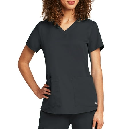 Grey's Anatomy Women's 2 Pocket V-Neck Shirred Back Scrub Top - 71166