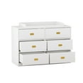 thumbnail image 3 of MONSLIPA Commode Double à 6 Tiroirs, Commode de Chambre de Bébé avec Dessus de Table à Langer, Blanc, 3 of 7