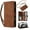 Brown, variant on Dteck Crossbody Wallet Case for iPhone 17 Pro 6.3 Inch, 6 Card Slots Zipper Pocket PU Leather Stand Flip Cover with Lanyard Wrist Strap,Blue