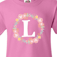 thumbnail image 4 of Inktastic Monogram Letter L Rose Floral Wreath Gift Youth T-Shirt, 4 of 5