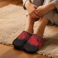 thumbnail image 5 of Psesaysky Women's Halloween Closed Toe Slippers for Women Red Spider Web Print Soft Indoor Slippers Memory Foam Bedroom Shoes, 5 of 7