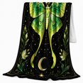 thumbnail image 2 of Mystical Moth Moon Phase Gothic Art Festive Celestial, Festive Celestial Art Scene, Warm Flannel Blanket for Sunroom and Reading Nook, Garden Lovers Housewarming Gift, Festive Home Decor, 2 of 9