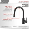 thumbnail image 3 of Stylish Ht 14” Matte Black Single Handle Kitchen Faucet with Drinking Water Tap K131NK142N, 3 of 10