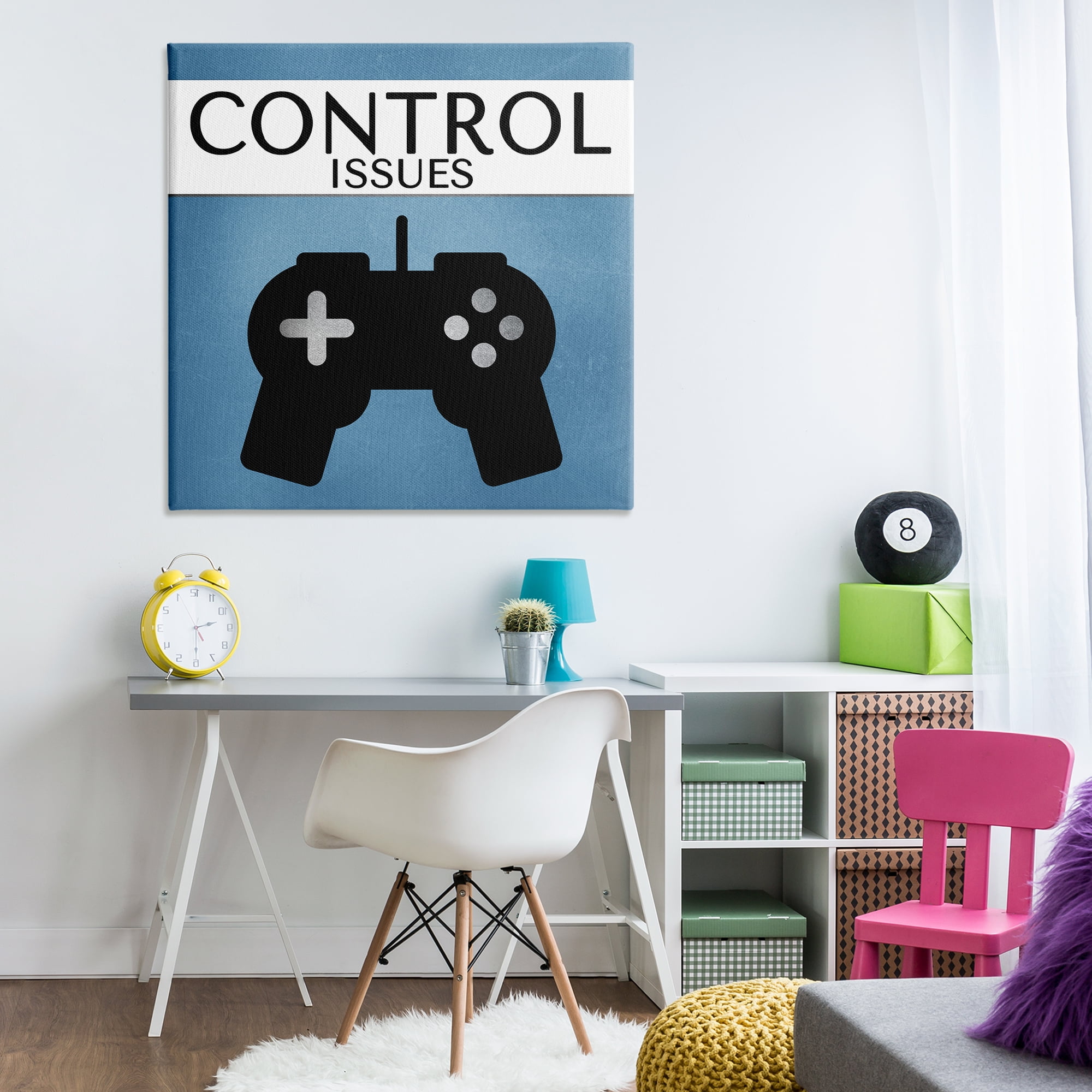 Stupell Industries Control Issues Gamer Entertainment Painting Wrapped Canvas Art Print Wall Art, 36 x 36