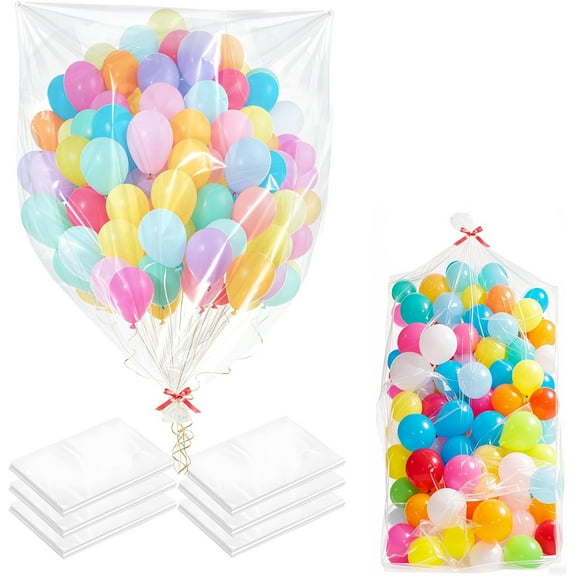 2-Pack Heavy-Duty Clear Balloon Transport Bags – 98.4" x 59" Extra-Large Reusable Plastic Storage Bags for Balloon Arches, Inflated Party Balloons & Decoration Supplies