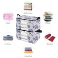 thumbnail image 4 of Foldable Clothes Storage Bags Clothes Organizer Bin with Clear Windows for Clothes Bedding Blue Hydrangea, 4 of 6