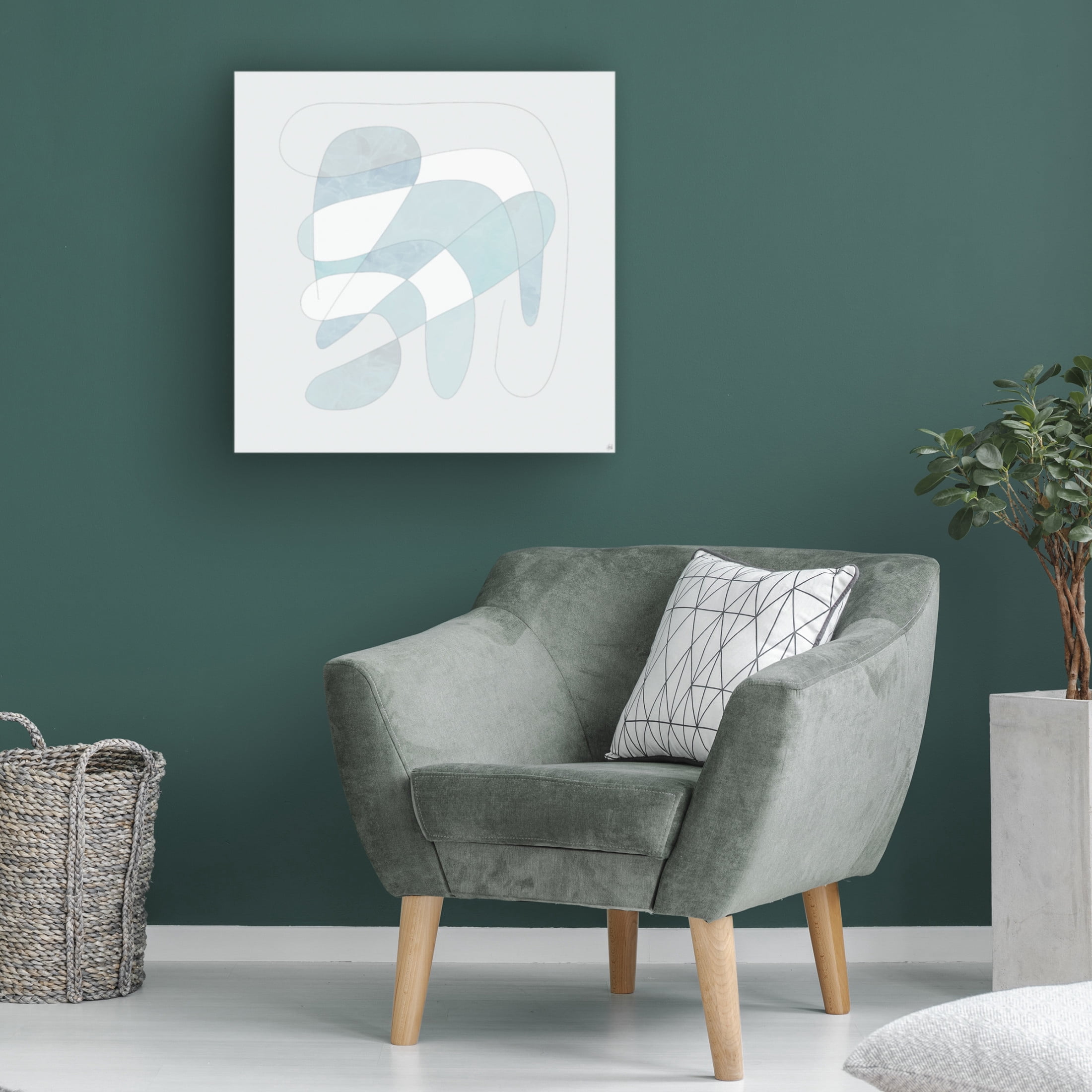 Canvas Wall Art - Line and Brush 'Light Line N Fill 2' Wall Art for Living Room, Bedroom, or Office Décor by Trademark Fine Art - 18 x 18 Inches