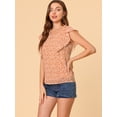 thumbnail image 4 of Unique Bargains Blouse à Volants pour Femmes Florale Décontractée Col en V Manches Courtes, 4 of 6