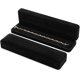 thumbnail image 1 of Juego de 2 vitrinas clásicas de terciopelo para collar, cadena, pulsera, caja de regalo para joyería, 8,7x1,6x2 pulgadas, 1 of 5