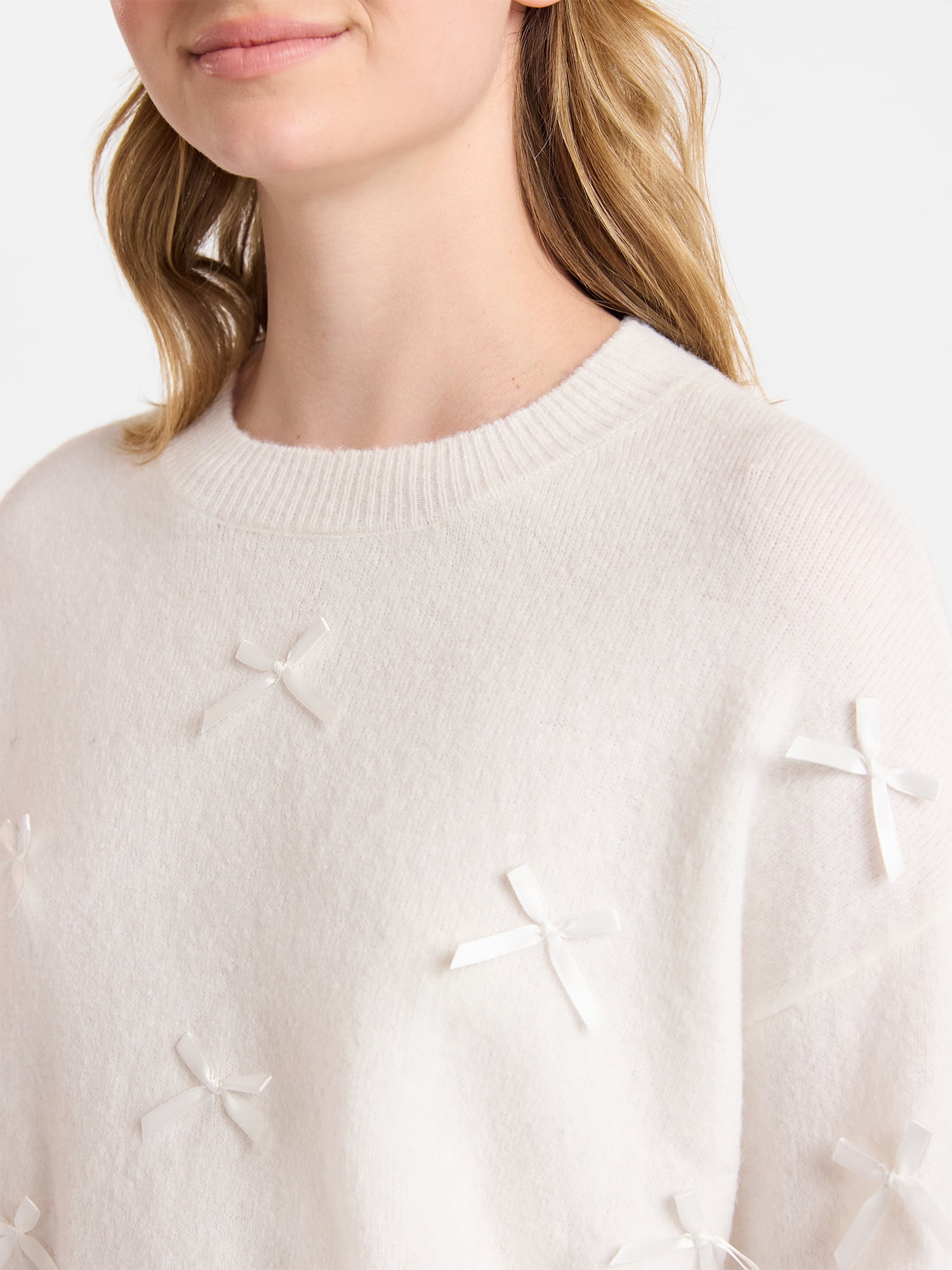 No Boundaries Bow Sweater, Lightweight, Women's