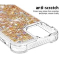 thumbnail image 4 of Compatible with iPhone 13 Pro Max Case Glitter Luxury Cute Love Liquid Quicksand Clear Soft TPU Girls Women Stylish Bumper Shockproof Protective Case for iPhone 13 Pro Max 6.7" Golden YB, 4 of 12