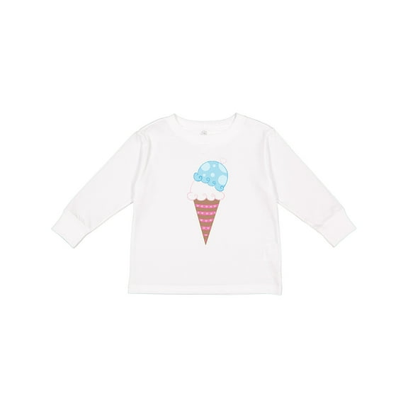 Inktastic Ice Cream Cone with Heart Boys or Girls Long Sleeve Toddler T-Shirt