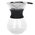 thumbnail image 2 of Stainless Steel Filter Pour Over Coffee Maker Set, Borosilicate Glass Manual Drip Pot with Silicone Drip Port and Reusable Mesh Filter, Coffee Accessory for Coffee Lovers, 2 of 7