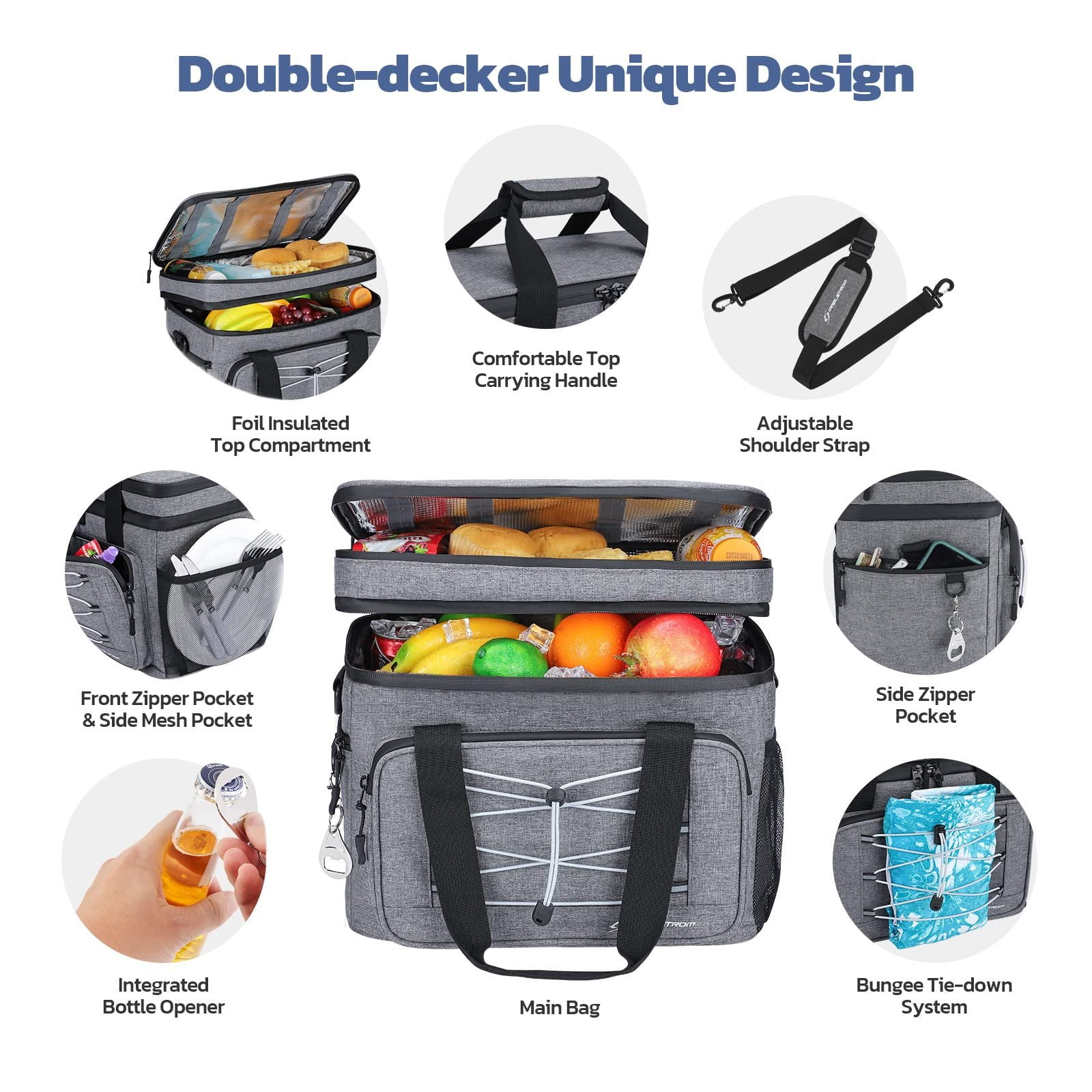 Maelstrom Soft Cooler Bag,Collapsible Soft Sided Cooler,24/30/60/75 Cans Beach Cooler