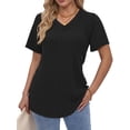 thumbnail image 2 of Fantaslook Women Tops V Neck Short Sleeve Shirts Dressy Casual Summer Tops Fashion Tunic Blouses, 2 of 8