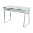 OneSpace 50JN1301 Ultramodern Glass Computer Desk with Drawers, White