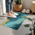 thumbnail image 4 of Blue and Gold Marble Wave Art Pattern Door Rugs,Washable Non Slip Door Mats Indoor,Decorative Door Mats,Entry Mat Indoor for Entrance,Bedroom,Kitchen,Bathroom,16"x24", 4 of 6