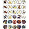 30 x Edible Cupcake Toppers – Beauty And The Beast Themed Collection of Edible Cake Decorations | Uncut Edible on Wafer Sheet