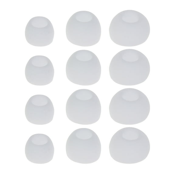 UNTERING Headphone Plug 12pcs/ Soft Silicone Ear Tip Replacement Earbuds For In-Ear Headphones Earphones Access Black Colorless Clear