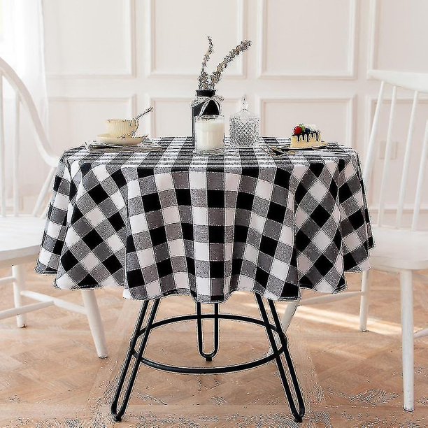 Mantel redondo de lino Fa, mesa de escritorio, Kit para el hogar, rata()