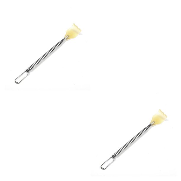 Qarigey Back Scratcher Claw Body Head Shoulder Extendable Steel Massager Tool Stainless Scratching Itch for Household Living Room Plata 2piezas Qarigey CBP491881