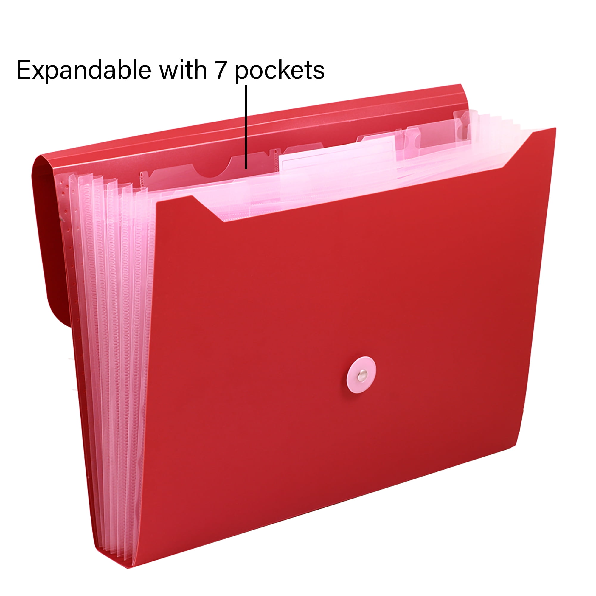 BAZIC Expanding File Folder 7 Pockets A-Z Monthly Tab, Document Envelopes 12-Pack
