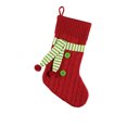 thumbnail image 2 of Christmas Stockings, Knitted Christmas Decorations, Personalized Family Christmas Stockings with Embroidered Letters and Pockets, Red White Green Apron Style Festive Holiday Socks for Fireplace Mantel, 2 of 7