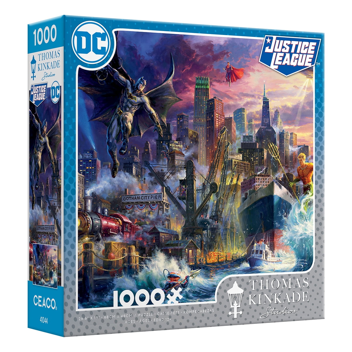 Dc Comics Thomas Kindade Gotham City 1000 Pieces Puzzle Batman Jocker New 