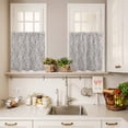 thumbnail image 3 of 3 Piece Kitchen Curtains and Valances Set Black Grey Branches Cafe Curtains 24 Inch Length Vintage Art Farmhouse Valance & Tier Curtain for Living Room Bedroom Small Window 54"x18"+27"x24"*2, 3 of 6