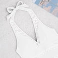 thumbnail image 7 of MGDXOX Two Piece Tankini Bathing Suits for Women Tummy Control Halter Swimsuit Flowy V Neck Top with Bikini Bottom Swimwear White XL, 7 of 7