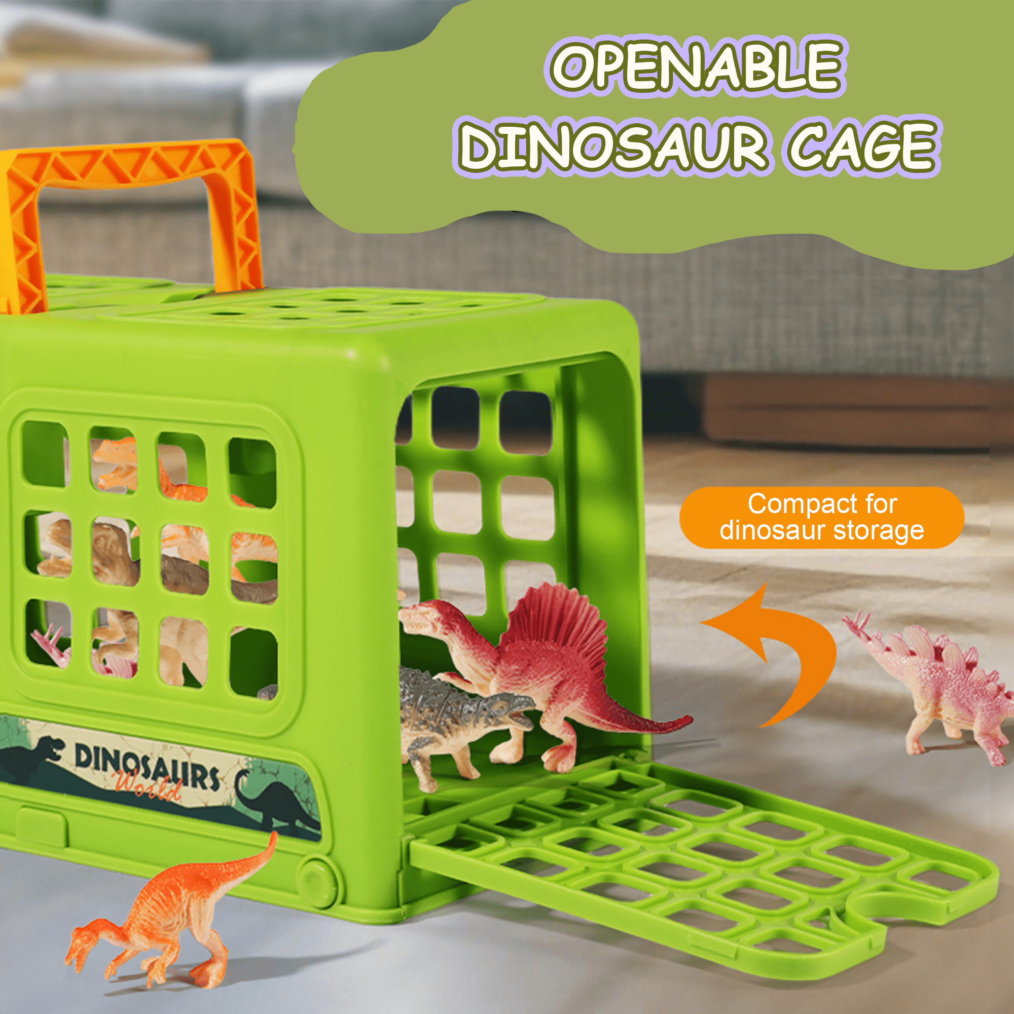 ZSUCC Dinosaur Toy, Dinosaur Transport Truck for Toddlers Boys Ages 3-8, 2 Modes Dinosaur Playset with Small Dinosaurs,  Dinosaur Truck Toys for 3-6 Years Old Boys Girls Gifts