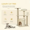 thumbnail image 4 of PawHut Cat Tree Tower Kitten Multi-Level House with Condo Bed Scratching Post Pad Perch Ball Toy 19x19x34.25 Inches, Beige, 4 of 10