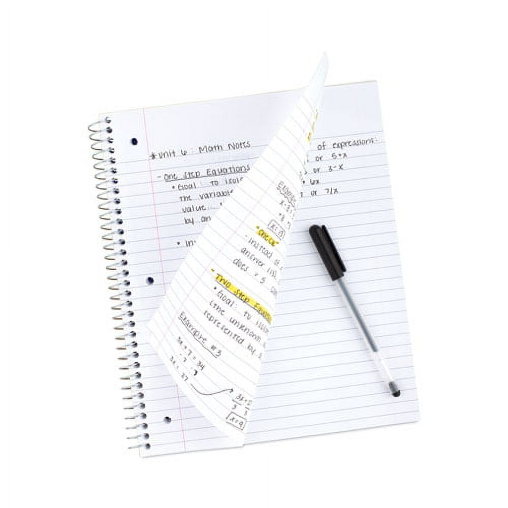 Wirebound Notebook, 1 Subject, Wide/Legal Rule, Randomly Assorted Covers, 10.5 x 8, 100 Sheets, 6/Pack | Bundle of 5 Packs