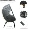 thumbnail image 6 of CHINNLUU Oversized Egg Chair with Thick Cushion Ergonomic Wicker Lounge Chair for Living Room, Balcony - 500lbs Capacity Indoor/Outdoor Rattan Patio Chair(Gray), 6 of 10