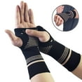 thumbnail image 2 of Huanledash Copper Compression Wrist Brace Wrist Support Reduce Inflammation Pain Breathable Arthritis Support for Men Women, 2 of 8