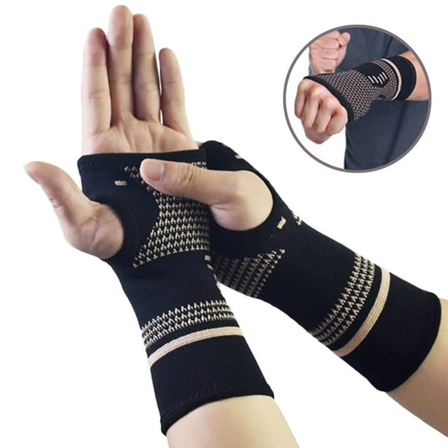 Meileang Copper Compression Wrist Brace Wrist Support Reduce Inflammation Pain Breathable Arthritis Support for Men Women