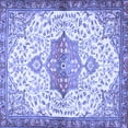thumbnail image 1 of Ahgly Company Indoor Square Medallion Blue Traditional Area Rugs, 4' Square, 1 of 4