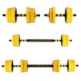 thumbnail image 1 of 2-In-1 Adjustable Weight Set 44 /33 Lb, Adjustable Weights Used As Dumbbell and Barbell Set, Yellow, 1 of 7