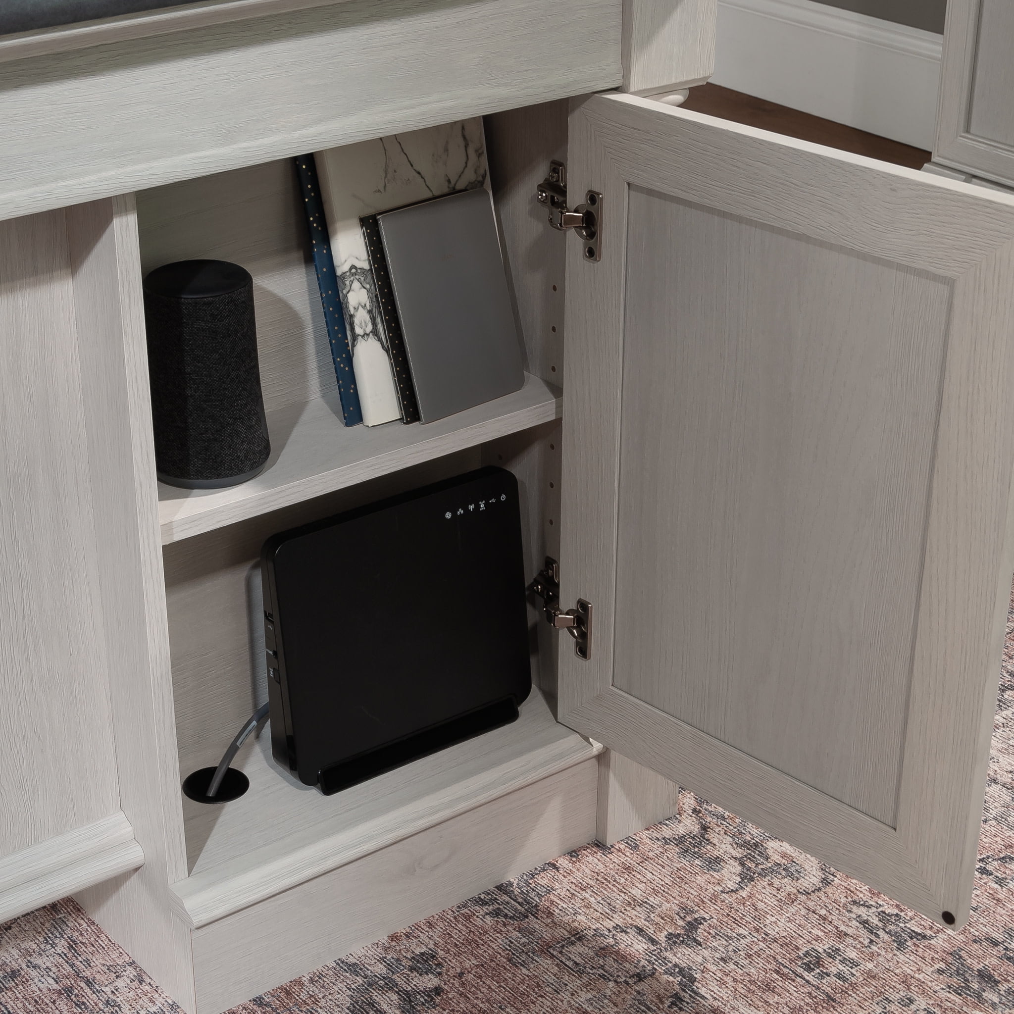 Sauder Palladia Executive Desk, Glacier Oak Finish