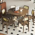 thumbnail image 2 of Wooden Round Dining Table Telescopic Oval Folding Household Eating Dining Tables Simple Mesa Comedor Restaurant Furniture QF50DT My Lux Decor Round, 2 of 14