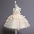 thumbnail image 2 of 7T, Girl ivory gown dress with ruffle for wedding, pageant, graduation, birthday ages 7 years old., 2 of 2