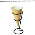 thumbnail image 3 of Ice Cream Cone Holder Metal Waffle Snow Cone Rack Display Stand For Hand Roll Sushiblack1pcs, 3 of 5