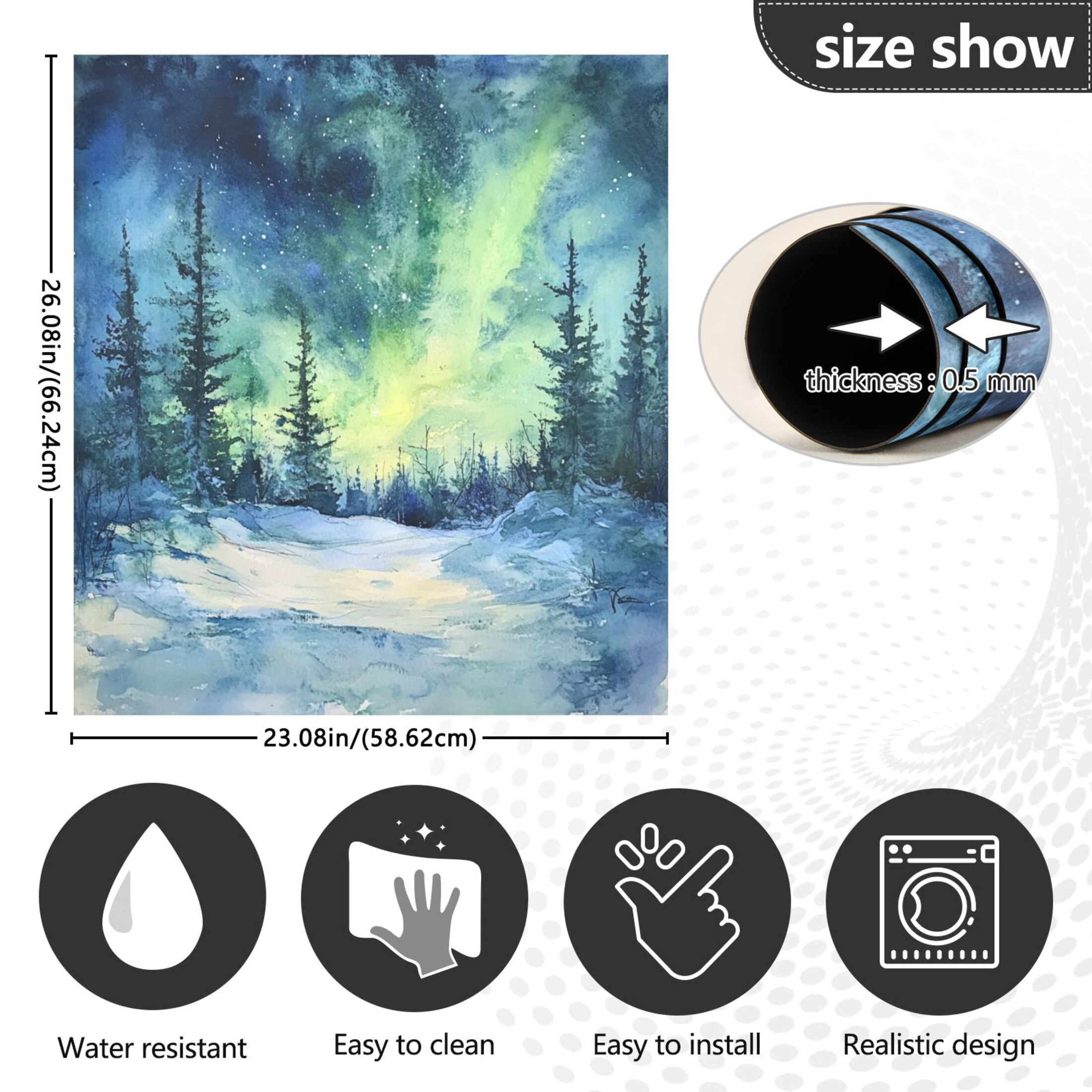 Dishwasher Magnetic Sticker 23x26 Inch Refrigerator Magnetic Sticker Washing Machine Magnetic Sticker Kitchen Panel Magnetic Sticker Home Decor Beautiful Forest Aurora