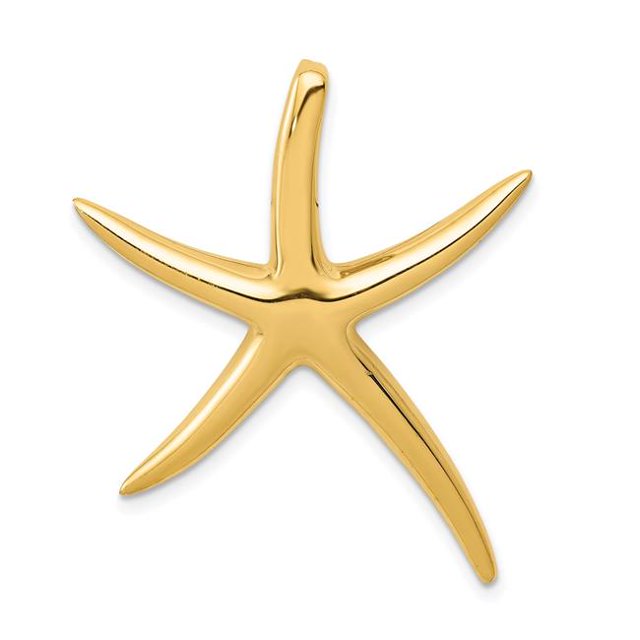 Quality Gold K6067 14K Yellow Gold Polished Starfish Slide Pendant